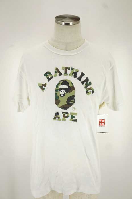 A BATHING APE (アベイシングエイプ) カモ柄ロゴプリントTシャツ メンズ トップス