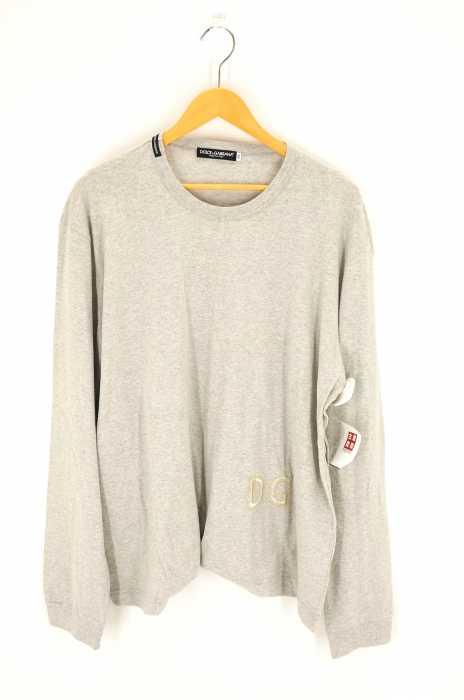 DOLCE&GABBANA (ドルチェアンドガッバーナ) DG刺繍クルーネックロングTシャツ メンズ トップス