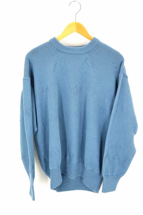 0-CHO-RUI×crepuscule(オーレイチョウルイ クレプスキュール) 19SS HOURS KNIT コットンニットクルーネックプルオーバー メンズ トップス