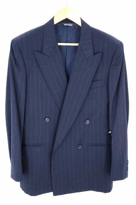 LANVIN （ランバン） オールドモデル　ピークドラペルダブルブレストストライプテーラードジャケット メンズ アウター