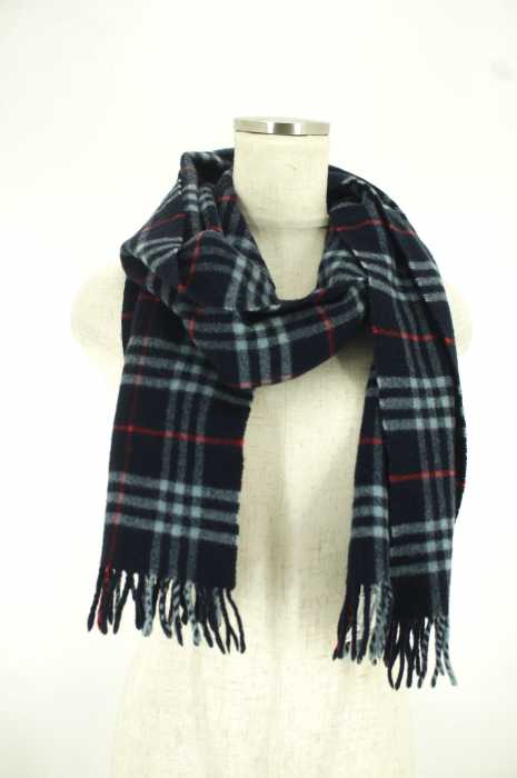 BURBERRY LONDON (バーバリーロンドン) チェック柄ウールマフラー レディース ファッション雑貨