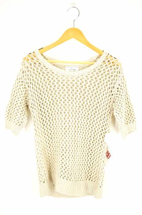 ESTNATION × UNDER BAR RAW(エストネーション アンダーバーロー) シースルー半袖ニットトップス レディース トップス