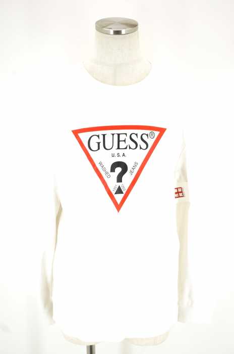 GUESS （ゲス） フロントロゴスウェットトレーナー メンズ トップス