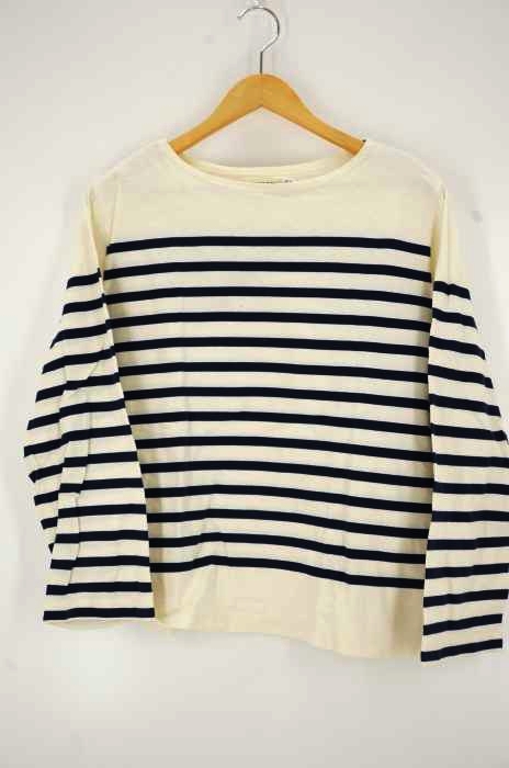 BEAMS BOY（ビームスボーイ） ナバルボーダー ビッグ ボートネックカットソー レディース トップス