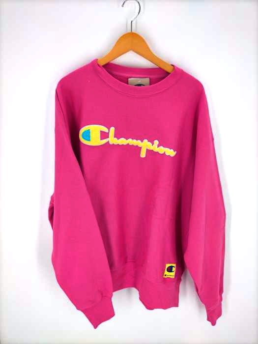 Champion（チャンピオン） REVERSE WEAVE フロッキースクリプトロゴスウェット メンズ トップス