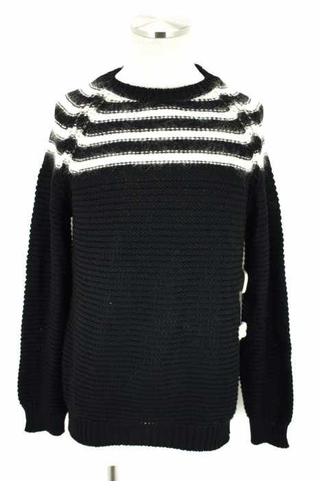 SAINT LAURENT PARIS （サンローランパリ） モヘヤ切替ボーダーニット メンズ トップス