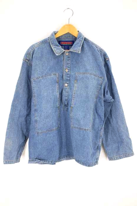 USED古着（ユーズドフルギ） 90S 復刻 RED WOOD AMERICA U.S.ARMY プルオーバー デニムジャケット メンズ アウター