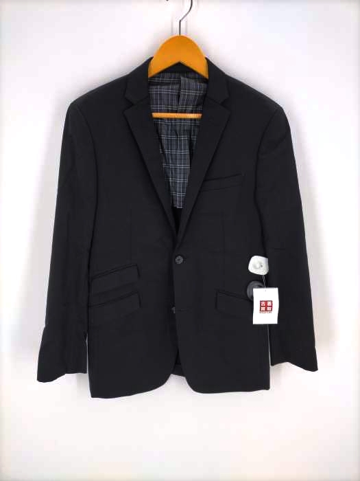 バーバリー　ブラックレーベル　テーラードジャケット　メンズ　ブラック　デニム　M　古着　中古　◆3111/藤枝インター店 バーバリーブラックレーベル テーラードジャケット モノグラム 総柄 黒