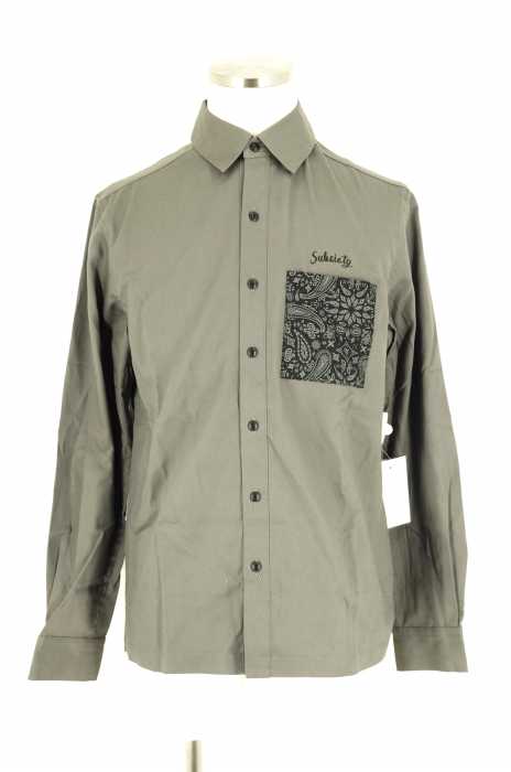 Subciety (サブサエティ) ペイズリー切替ワークシャツ メンズ トップス