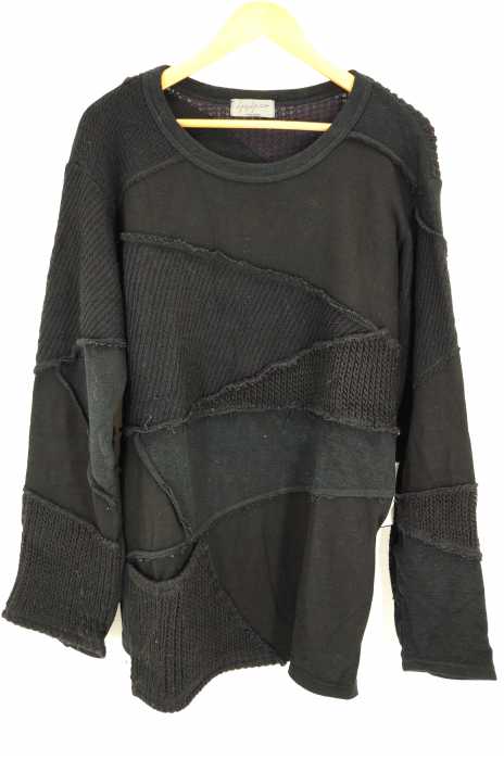Yohji Yamamoto POUR HOMME (ヨウジヤマモトプールオム) 切替ウールクルーネックセーター メンズ トップス