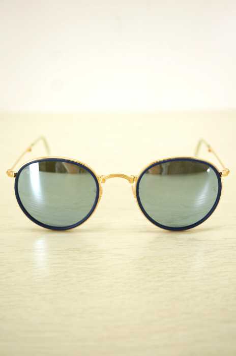 Ray-Ban （レイバン） RB3517  OLDING ROUND METAL フォールディングラウンドメタル 折りたたみ式ミラーレンズサングラス メンズ ファッション雑貨