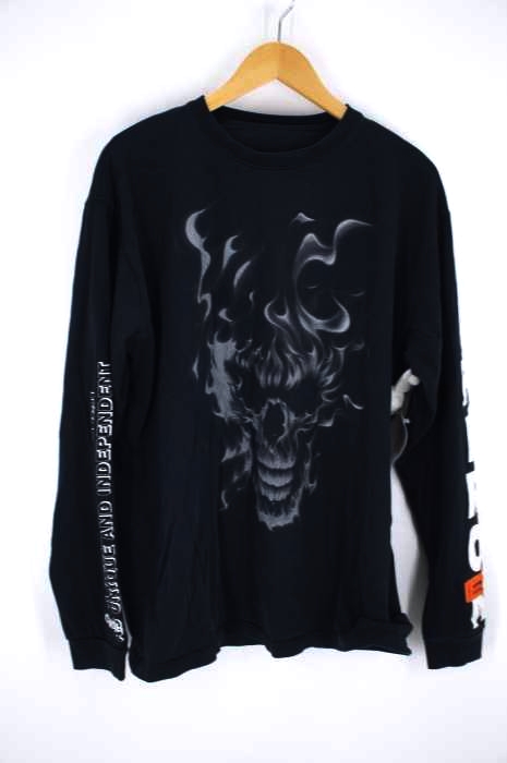 HERON PRESTON(ヘロン プレストン) B&W SKULL LS T-SHIRT メンズ トップス