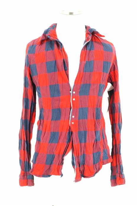 jun hashimoto （ジュンハシモト） WRINKLE CHECK SHIRTS  ベイキングシワ加工チェックシャツ メンズ トップス