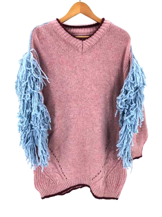 Pameo Pose(パメオポーズ) Fringe Sleeve Big Sweater レディース トップス