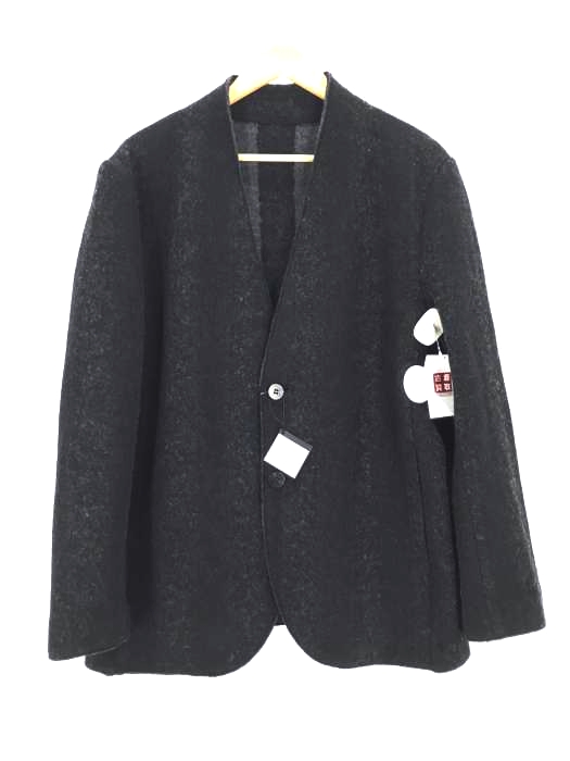ISSEY MIYAKE MEN（イッセイミヤケメン） HIGH SHRINK KNIT ウールノーカラージャケット メンズ アウター
