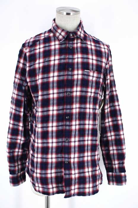 DIESEL (ディーゼル) シワ加工チェックシャツ メンズ トップス
