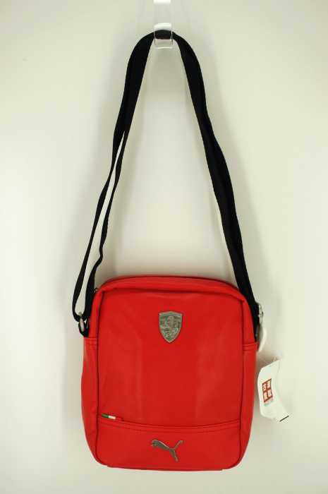 PUMA×Ferrari （プーマフェラーリ） レザーショルダーバッグ メンズ バッグ