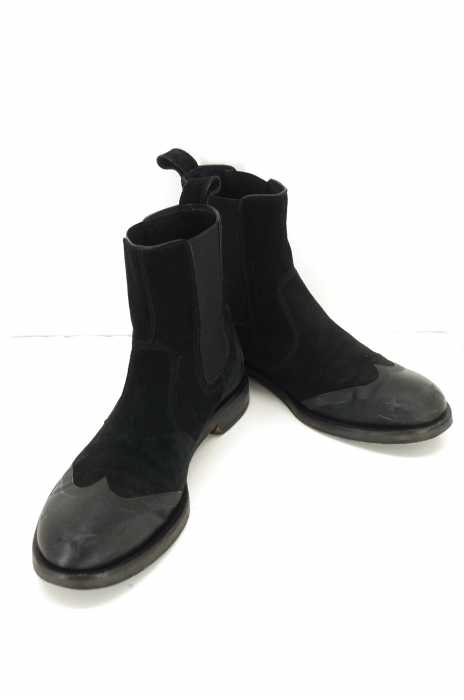 JIMMY CHOO (ジミーチュウ) SUEDE S/STRIPED RUBBER SRB スタートゥデザインスウェードサイドゴアブーツ メンズ シューズ