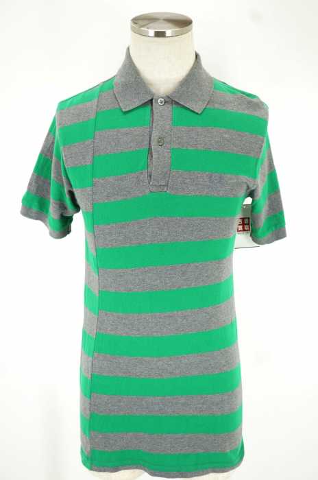 COMME des GARCONS SHIRT × FRED PERRY （コムデギャルソンシャツフレッドペリー） 胸刺繍ボーダー鹿の子半袖ポロシャツ メンズ トップス