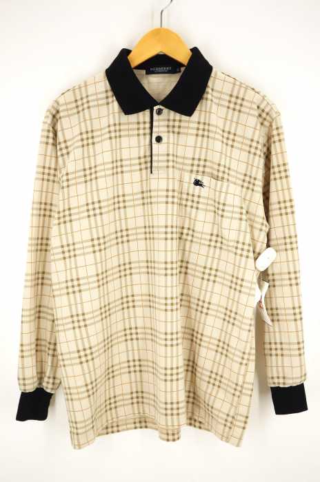 BURBERRY LONDON（バーバリーロンドン） チェック柄ロングスリーブポロシャツ メンズ トップス