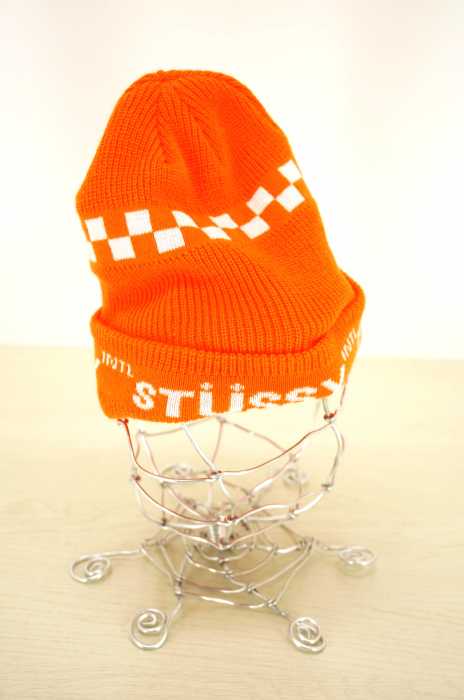 Stussy チェッカーパターン ビーニー STUSSY （ステューシー） Road Cuff Beanie チェッカーフラッグ