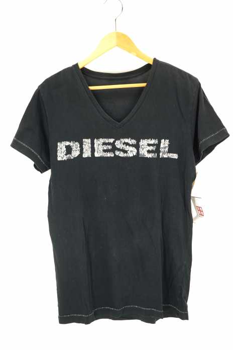 DIESEL （ディーゼル） ロゴプリントVネック半袖Tシャツ メンズ トップス