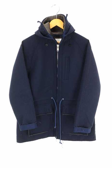 Sacai（サカイ） LOOK22 カットオフウールメルトンフーデットコート メンズ アウター