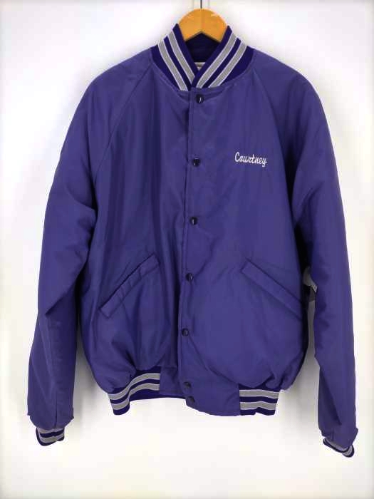 USED古着（ユーズドフルギ） USA製 score board sportswear  中キルティングバックプリントスナップナイロンスタジャン メンズ アウター