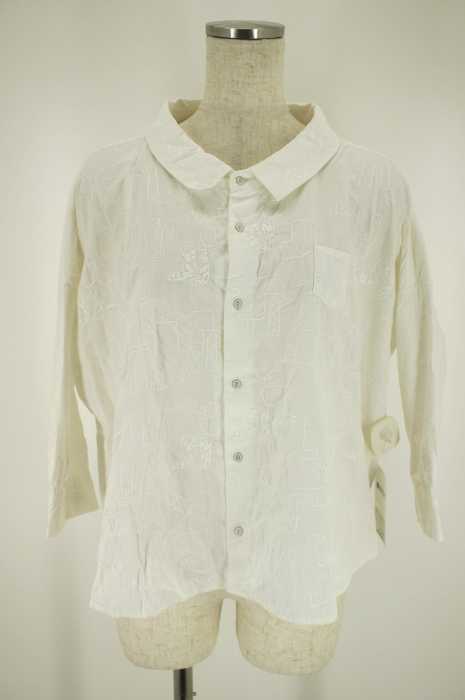 Ordinary fits （オーディナリーフィッツ） BAR BAR SHIRTS ワイド刺繍シャツ レディース トップス