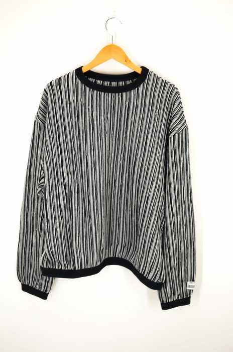 R.M GANG（レベルモダニストギャング） R044 RIPPLE STRIPE CREW NECK SWEAT メンズ トップス