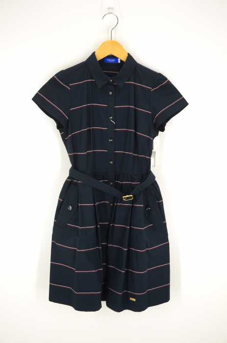BLUE LABEL CRESTBRIDGE （ブルーレーベルクレストブリッジ） ウエストマークベルト 半袖 シャツ ワンピース レディース ワンピース