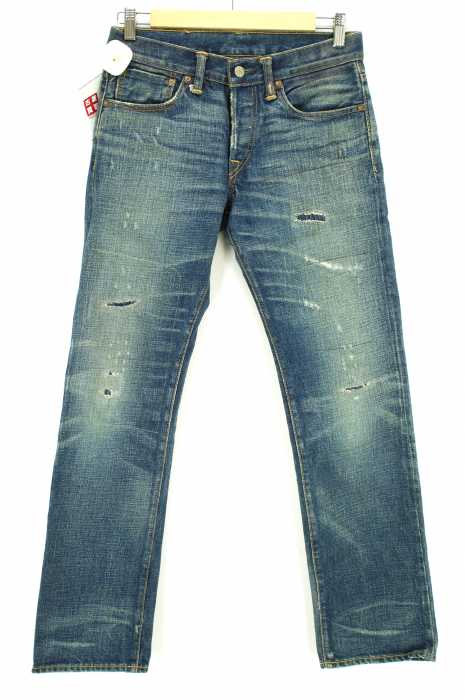 RRL RALPH LAUREN （ダブルアールエル ラルフローレン） LOW　STRAIGHT　ダメージ加工デニムパンツ メンズ パンツ