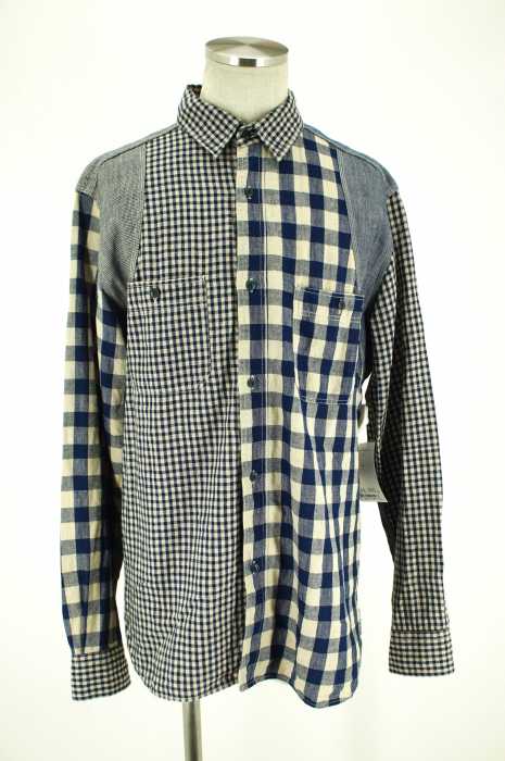 NIGEL CABOURN （ナイジェルケーボン ） ブロックチェックリネンシャツ メンズ トップス