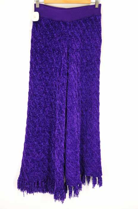 Pameo Pose （パメオポーズ） MALL KNIT TROUSERS 裾フリンジニットパンツ レディース パンツ