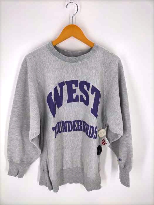 Champion（チャンピオン） reverse weave 90S USA製 刺繍タグ WEST THUNDERBIRDS ラバープリント2段スウェット メンズ トップス