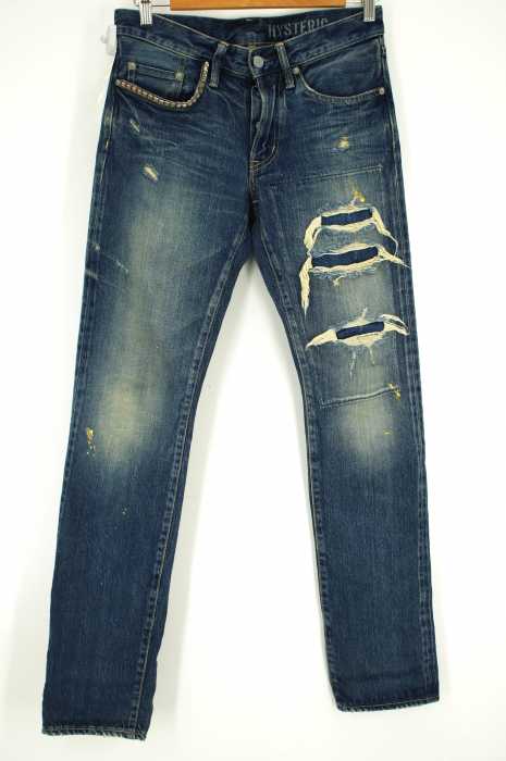 HYSTERIC GLAMOUR （ヒステリックグラマー） クラッシュ加工スタッズデニムパンツ メンズ パンツ