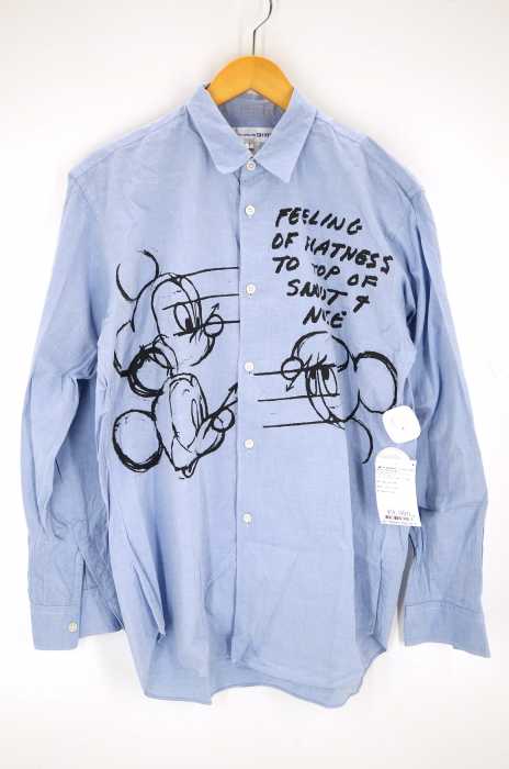 COMME des GARCONS SHIRT × Disney（コムデギャルソンシャツディズニー） W21 13AW　キャラクターイラスト　コットンシャツ メンズ トップス