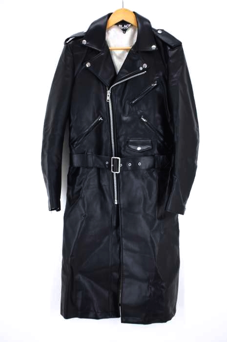 BLACK COMME des GARCONS（ブラックコムデギャルソン） AD2015 フェイクレザーダブルライダースコート メンズ アウター