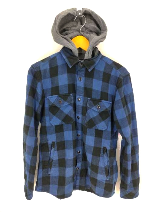BURBERRY BLACK LABEL（バーバリーブラックレーベル） フード付きCPOチェックネルシャツジャケット メンズ トップス