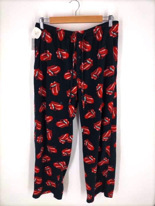 THE ROLLING STONES（） ベロマーク 総柄フリースパンツ メンズ パンツ