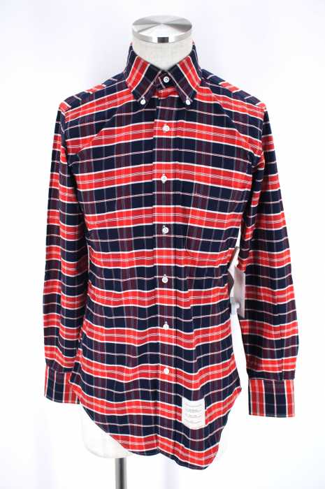 THOM BROWNE （トムブラウン） チェック柄ボタンダウンシャツ メンズ トップス