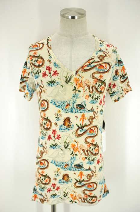 DRESS33() 総柄VネックTシャツ メンズ トップス