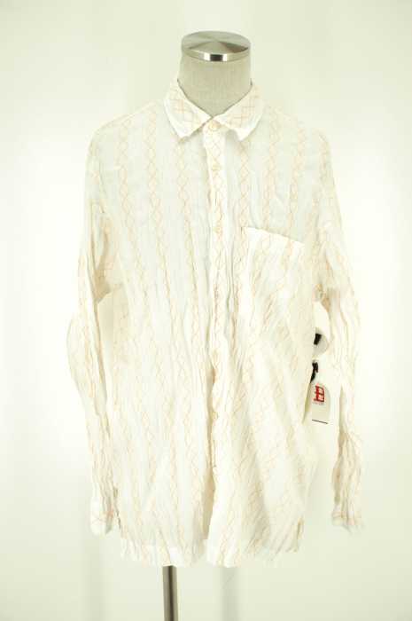 ISSEY MIYAKE （イッセイミヤケ） 17AW プリーツ・シワ加工ステッチデザインシャツ メンズ トップス