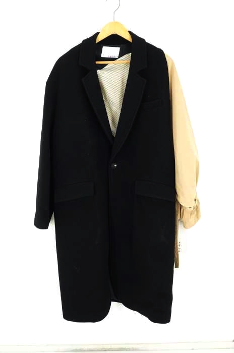 KANIZSA(カニッツァ) Asymmetry Single Breasted Chesterfield Coat メンズ アウター