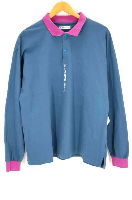 FLAGSTUFF（フラッグスタッフ） Long Sleeve Polo ポロ 切替 プリント メンズ トップス