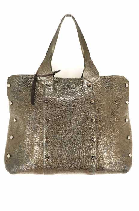 JIMMYCHOO(ジミーチュウ) LOCKETT SHOPPER TOTE グレイニーレザースタッズトートバッグ レディース バッグ