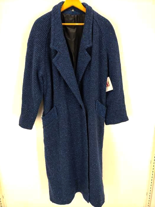 USED古着（ユーズドフルギ） OLD ユーロ ネップツイード ダブルベルテッドロングコート レディース アウター