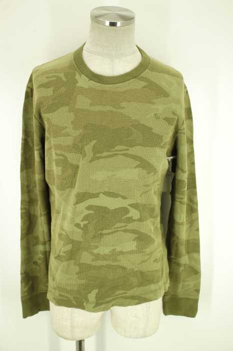 Abercrombie & Fitch (アバクロンビーアンドフィッチ) ワッフル時カモフラロングTシャツ メンズ トップス