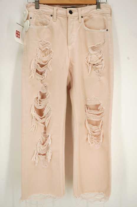 DENIM X ALEXANDER WANG（デニムエックスアレキサンダーワン） Ripped Crop Jeans  クラッシュ加工クロップドパンツ レディース パンツ