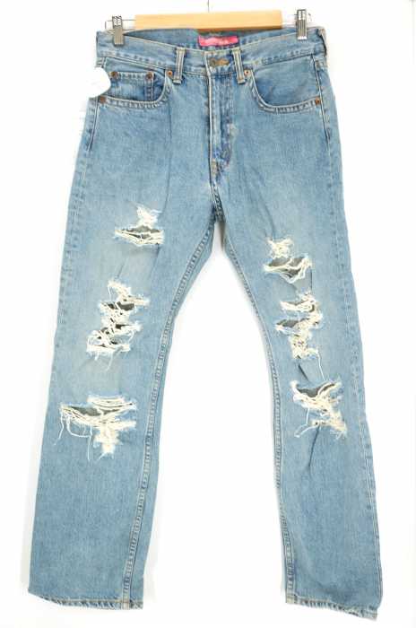 JUNYA WATANABE COMME des GARCONS MAN PINK （ジュンヤワタナベコムデギャルソンマンピンク） AD2004 クラッシュ加工デニムパンツ メンズ パンツ